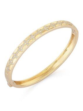 Radiant Stream 14K (or 18k upon request) Yellow Gold Diamond Bangle Bracelet